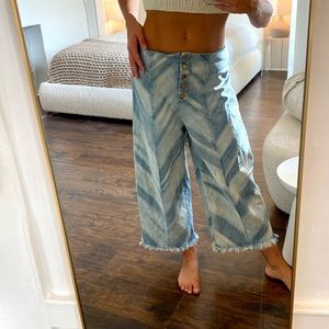 Where Mountains Meet Cropped Flare Denim Jeans